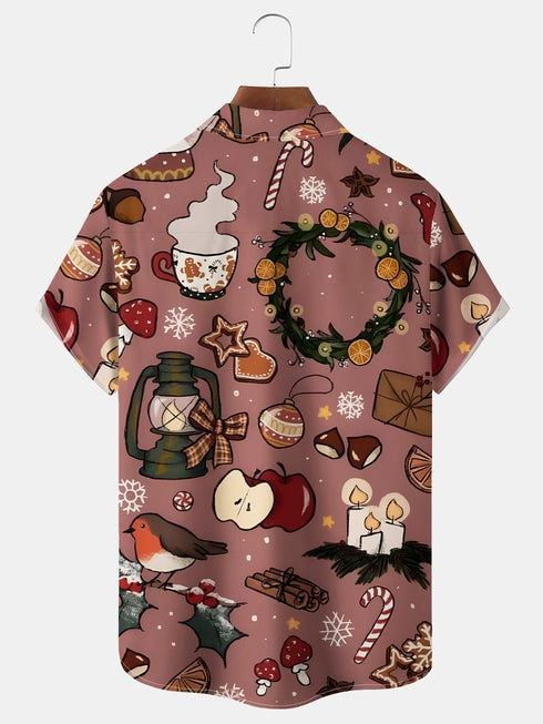 Men's Christmas Funny Graphic Short Sleeve Hawaiian Shirt